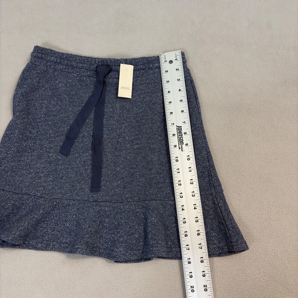NWT LOFT Skirt Womens Small Petite Blue Metallic Ruffle Hem Drawstring Waist - Picture 9 of 10